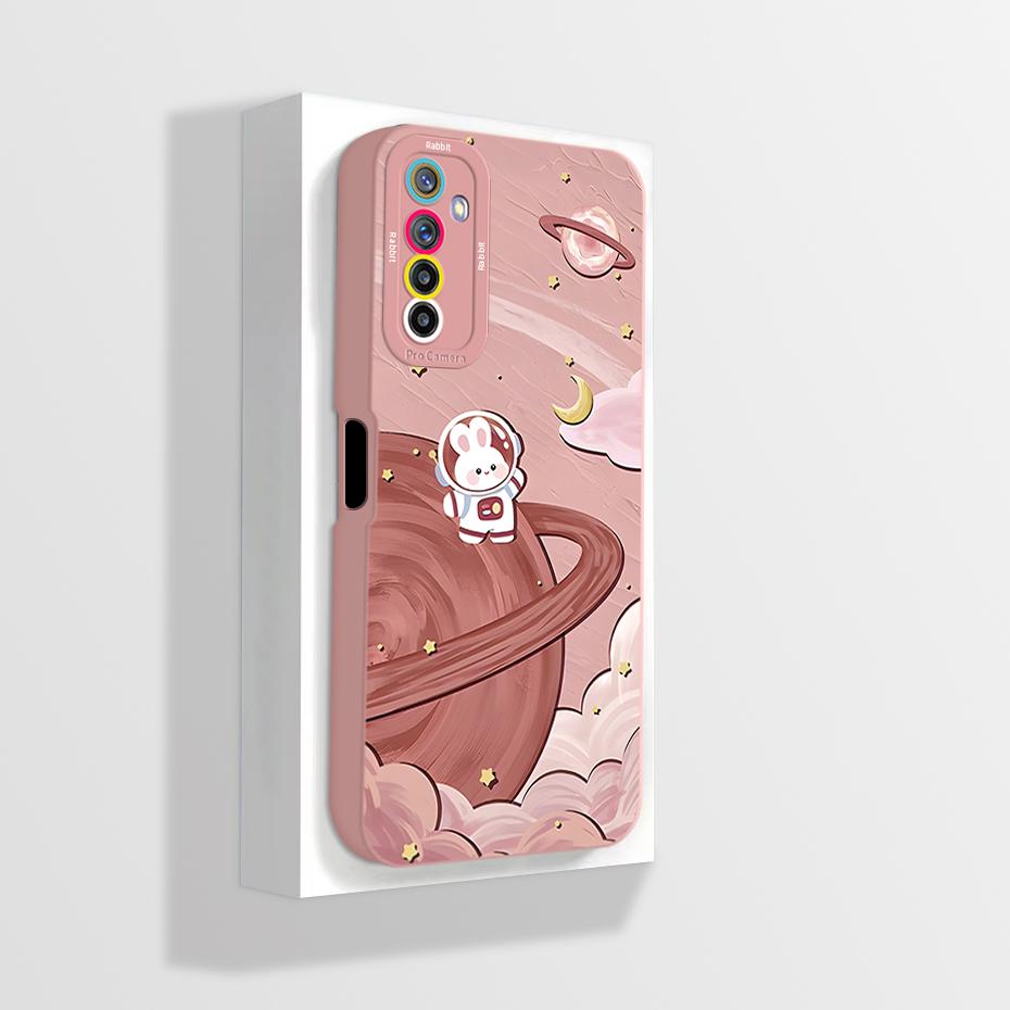 For Realme 6 Pro RMX2063 Case Realme 6 RMX2001 Phone Case Aesthetic Cartoon Astronaut ShockProof Soft Silicone Back Cover Fundas