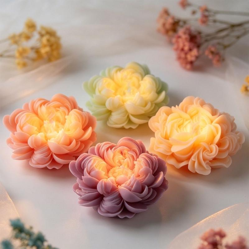 Multipurpose 3D Ranunculus Flower Silicone Molds Food Safe Silicone for Making Candle Soap Chocolate Cake Baking Resin Art