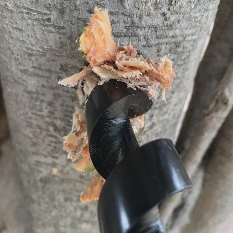 Ручной четырехлезвийный бур для обработки древесины для кемпинга, рубки леса, доставки воды и выживания на природе