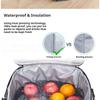 Gray 15L Portable Large Insulated Lunch Bag Shoulder Carry Outdoor Picnic Lunch Bag Waterproof Leak-proof Thickened Handheld