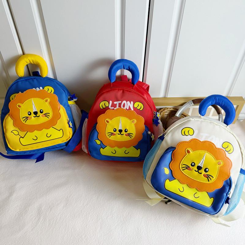 Рюкзак Стильный Дошкольный Для Мальчиков И Девочек С Очаровательным Дизайном Мягкий Нейлон Красный Бежевый Синий