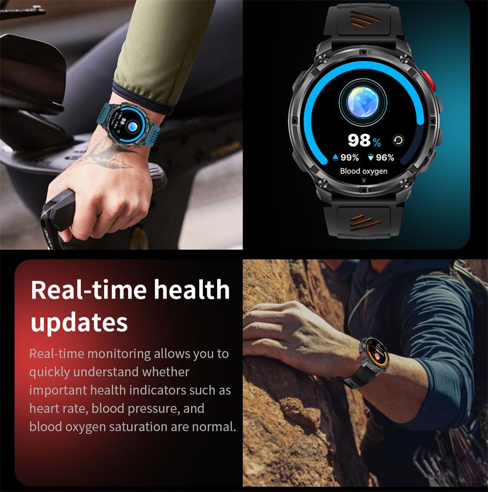 2026 New Men Bluetooth Call Smart Watch Military Built-in GPS Compass Barometric Altimeter 30ATM Waterproof Bluetooth Call Smart Watch