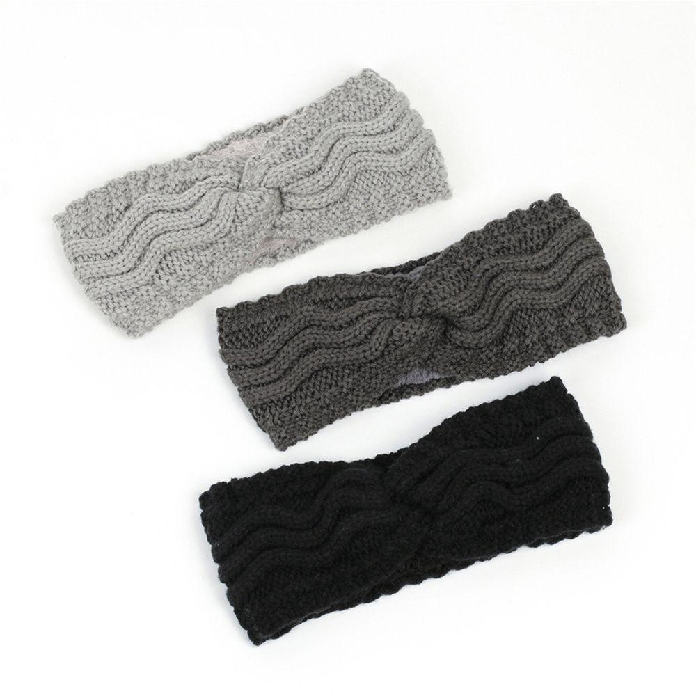 Зимние аксессуары для волос Эластичный вязаный крючком узел согревающий уши Вязаные повязки на голову Ободки для женщин