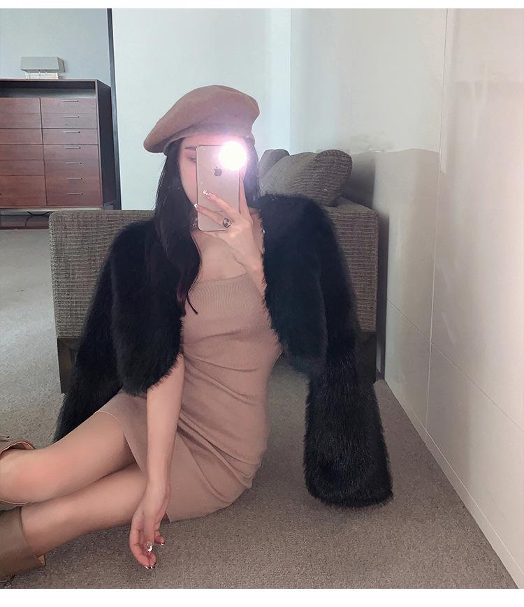 Женское трендовое зимнее пальто из искусственного меха, экологичное - короткое, плюшевое и стильное