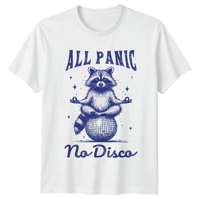 All Panic No Disco T-Shirt Raccoon Zen Disco Ball Animal Humor