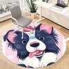 1PC Dogs Pet Office Round Area Rug,  Mat Suitable ForOffice, Under Office Chairs Bedroom Living Room Home Decor, Room Deco