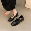 High Heels Women Mary Jane Shoes Chunky Square Toe Dress Autumn 2024 Shallow Fashion Lolita Luxury Pumps Zapatos Femme