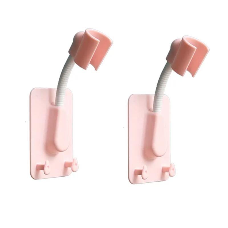 Держатель для душевой лейки 360°, регулируемый самоклеящийся кронштейн для душевой лейки, настенное крепление, подставка для СПА с 2 крючками для ванной комнаты