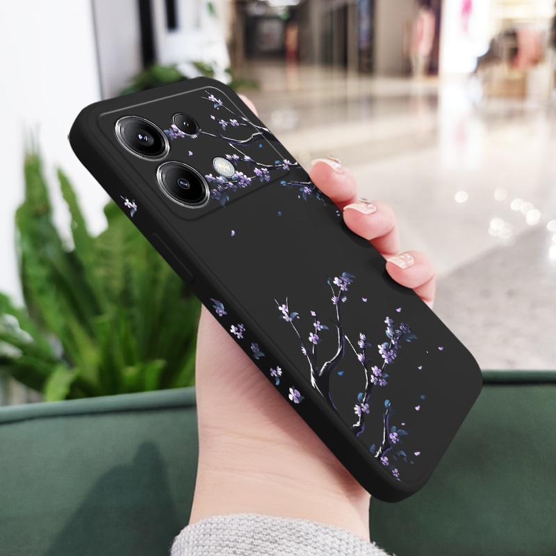 Фиолетовый Цветочный Дождь Чехол для Телефона Для Xiaomi Poco F8 F7 X7 X6 F6 M6 M5 M5S F5 X5 F4 X4 M4 F3 M3 X3 Pro 4G 5G GT Силиконовый Чехол