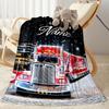 Christmas Coca-cola Truck Customize Text Blanket Cozy Customizable Blanket Ultra-Soft Throw For Bedding Office Picnics Living Room