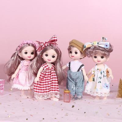 Мини-кукла 17 см, 13 подвижных суставов, с 3D большими глазами, DIY-кукла с одеждой, наряд, 1/12, модная кукла, подарок для детей, девочек