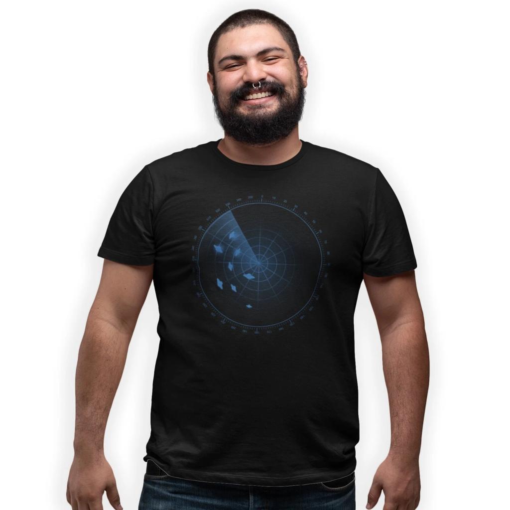 Radar Screen UFO's Hand Printed T-Shirt Flying Saucers Scanner Gift