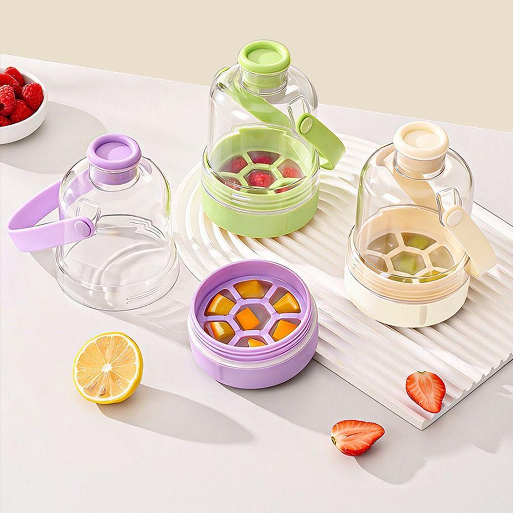Press-type Water Bottle Ice Cube Tray Anti-leakage Ice Maker Kettle Ice Tray Mold for Home&Travel