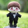 niannyyhouse 20cm Doll Clothes Suit with White Shirt, Ribbon, and Pants, Cotton Doll Clothes for Plush Toys (Black-1)