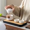 Керамический дорожный чайный набор: Портативный чайник с двумя чашками - Идеально подходит для деловых подарков и праздничных сувениров