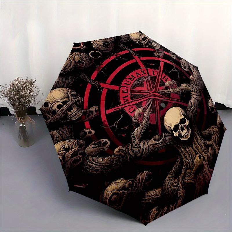 Dark Mystic Tree of Life Skull Pentagram Wall Art Print Umbrella, Christmas Gift Y94