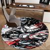 1pc Anime Cartoon Design Round Carpet  Office Chair Mat, NonSlip Rug for Home Decor