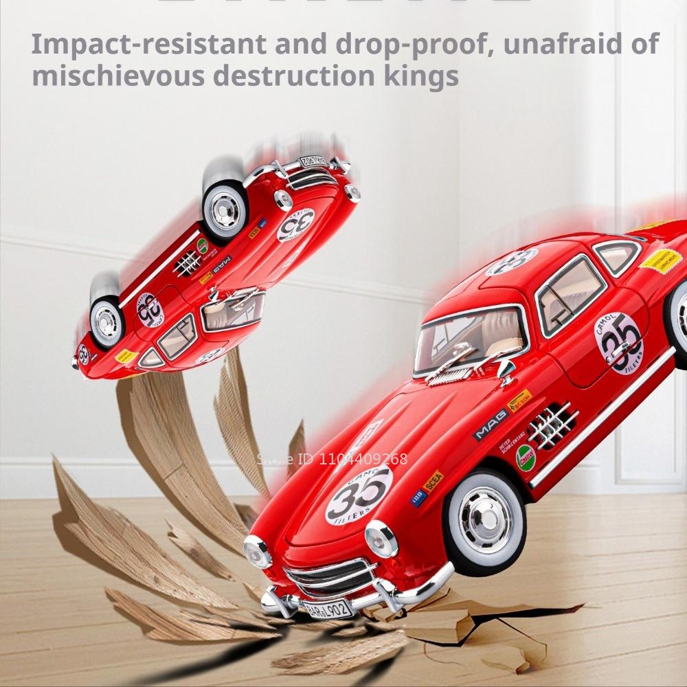 1:18 Scale 300SL 500K Car Model Toy Sound Light Four Wheel Suspension Linkage Steering Sports Cars Models Hobby Ornaments