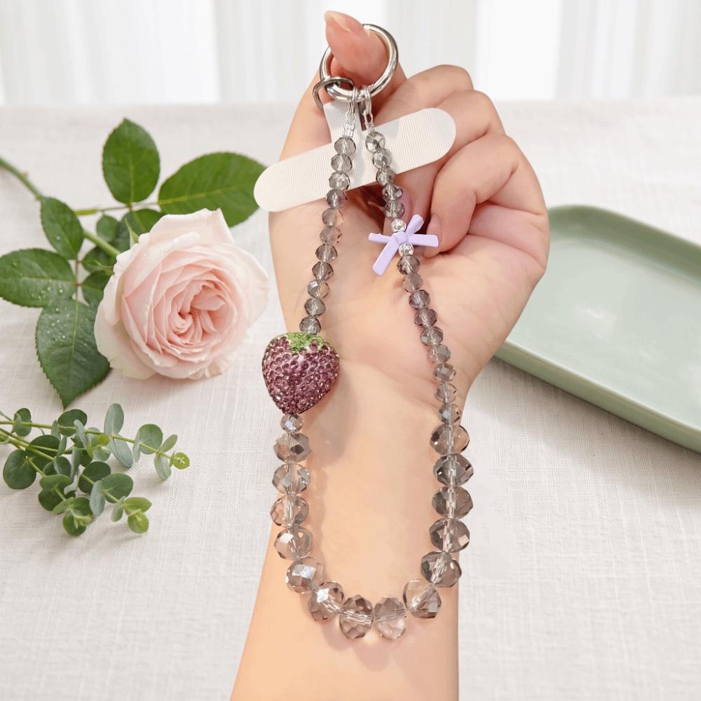 Bling Mobile Phone Chain Luxury Phone Lanyard Cute Charm Beaded Phone Bracelet Hand-Held Wrist
