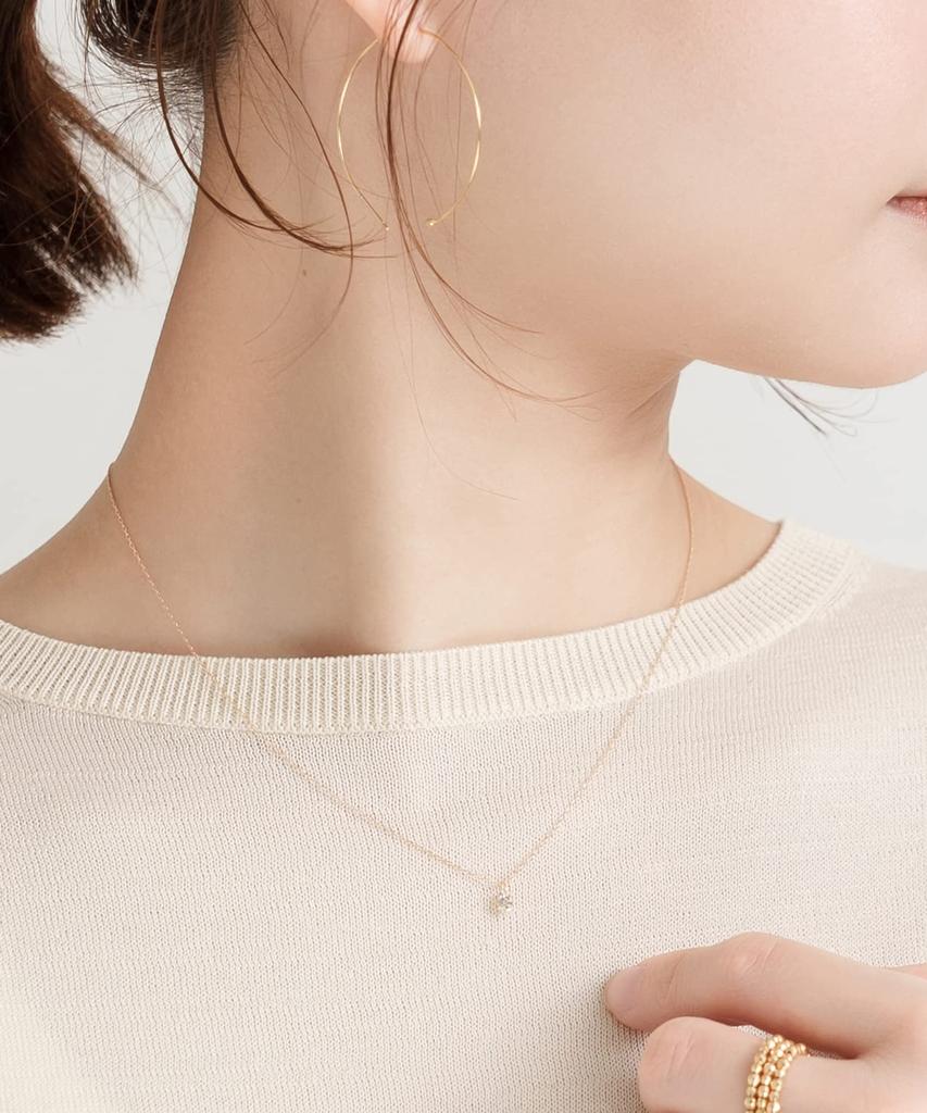 K18 Pink Gold Diamond Carat Necklace L&CO 0.1 66-7644