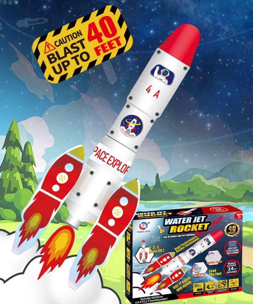 New Water Spray Rocket Launch Science Kit Outdoor Education Kit Diy Children's Plastic Rocket Toys