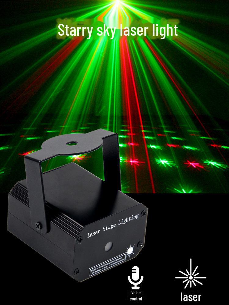 Мини USB-лазер красного и зеленого цвета с голосовым управлением для создания эффектов звездного неба и дискотеки