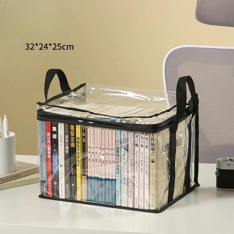 Foldable book box student dormitory classroom book organizer transparent waterproof household book organizing storage box Fun for All Ages