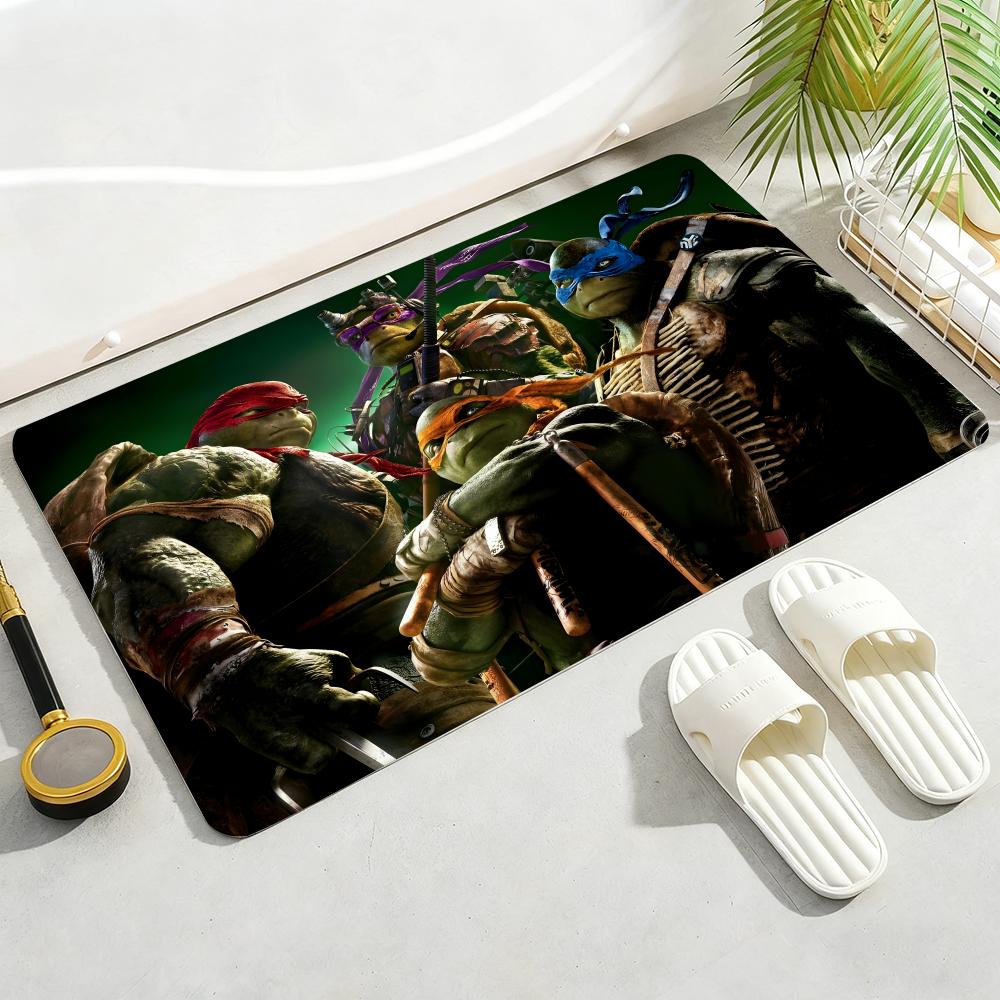 Anime N-Ninja Turtles Floor Mat Soft Thickened Flannel Door Mat Non-Slip Living Room Rug Home Decor