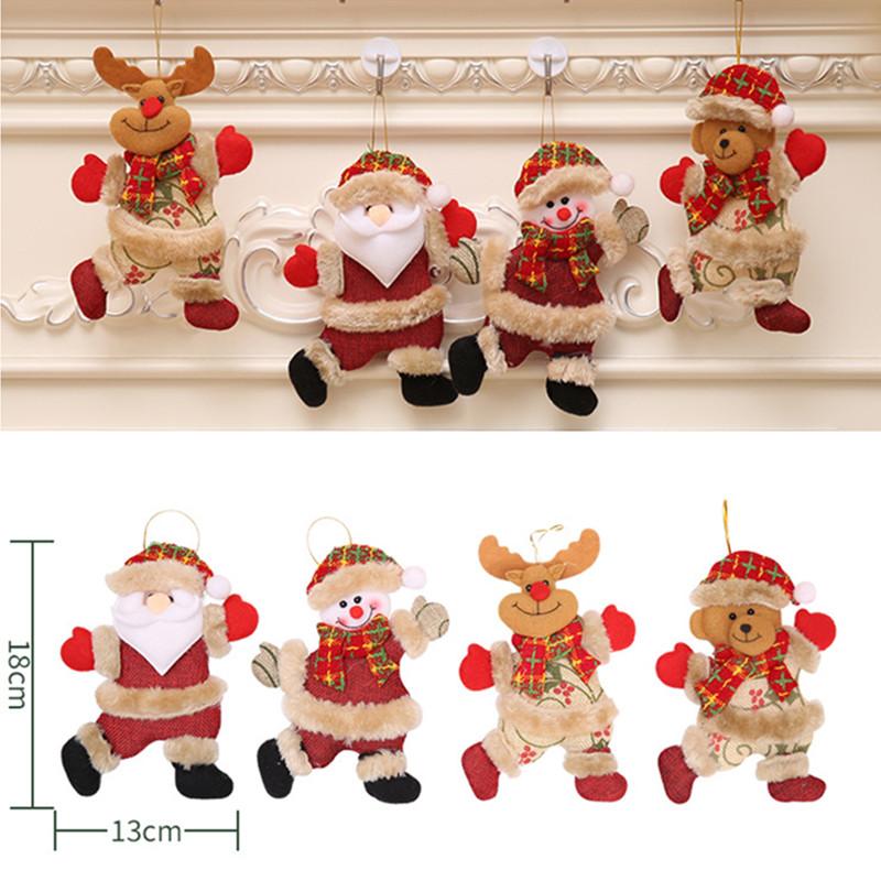 Cute Santa Claus Snowman Doll Christmas Tree Ornament Decoration Happy New Year Doll Hanging Pendant Decor For Home Noel Natal