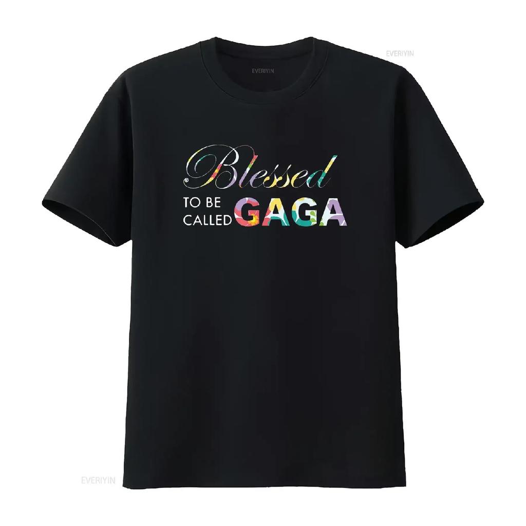 Womens Blessed to be called Gaga T Shirt for Grandmothers Black X Large vintage Washed Stretched Unisex Top For Everyday Wear