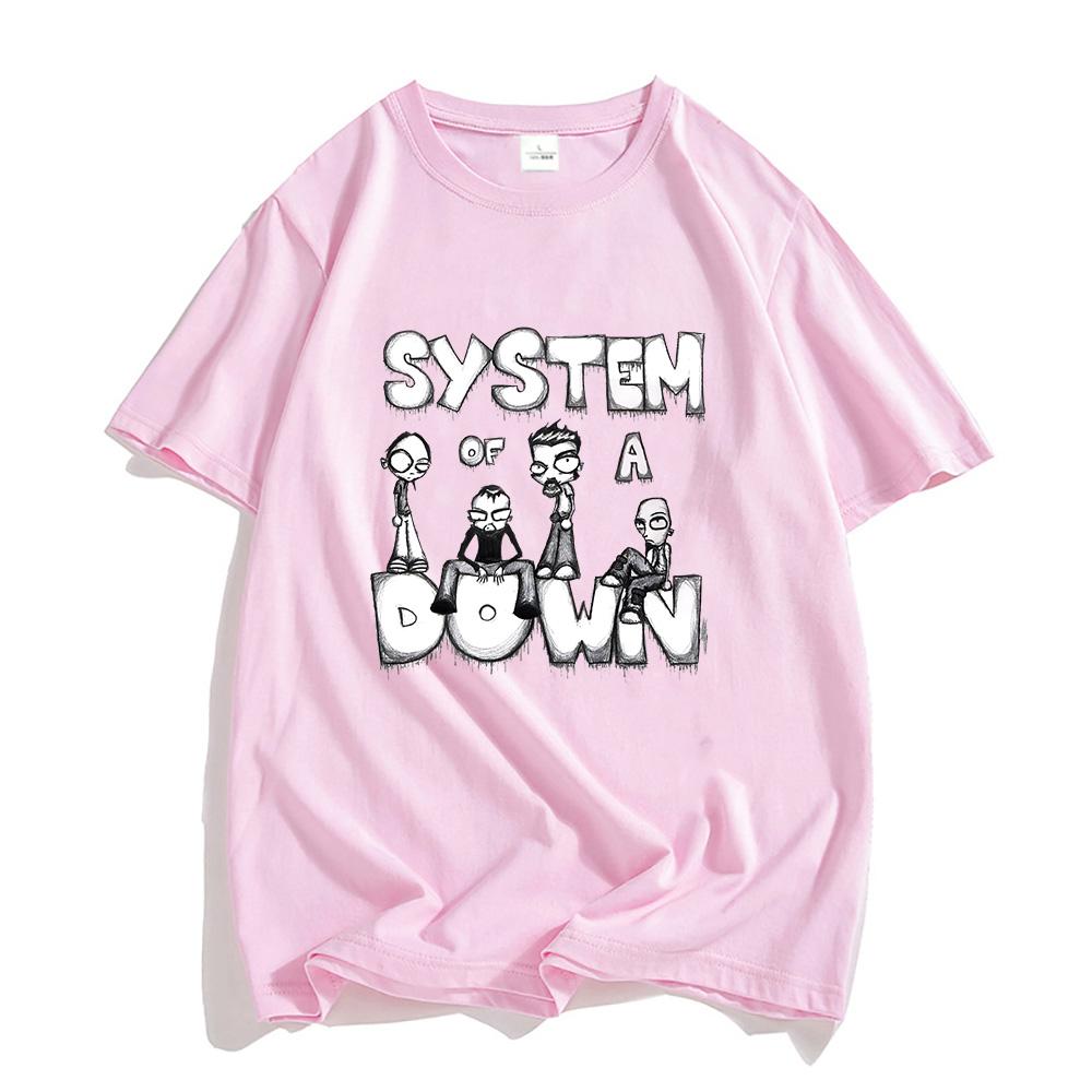 Рубашки System of A Down, 100% хлопок, летняя футболка, креативная графическая футболка с принтом, мужская уличная футболка, повседневные футболки с ретро-группой