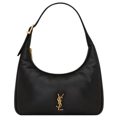 Ysl Calypso Сумка-хобо мини с логотипом и застежкой-молнией Женские сумки Черный 791484-AACX7-1000