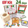 24-Day Elf Kit with 24 Elf Props&12 Elf Activities-Christmas Elf Countdown Calendar with Elf House,Elf Food,Elf Crafts and Games