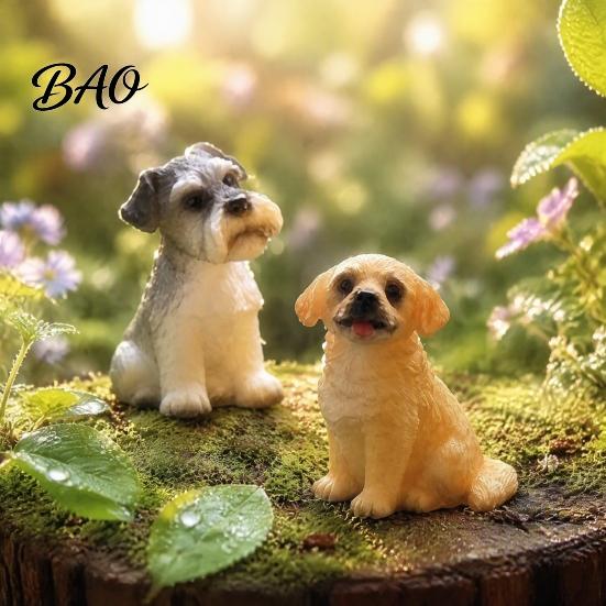 Adorable Pet Collectibles Cute Puppy Figurine, Resin Ornament for Desk And Car Decor, Animal Desktop Toys Realistic Dog Figurines, Miniature