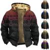 Men'S Winter Zipper Hooded Fleece Sweatshirt With Patch Pocket Casual Jacket