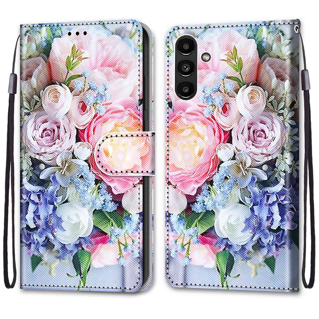 Luxury Painted Leather Case Wallet Book Style Protective Cover for Samsung Galaxy A26 A36 A16 A55 A56 A35 A24 A25 A15 A05 A05s/Samsung A15 A14 A04S