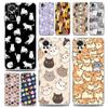 Cartoon Cute Cats Background Phone Case For Xiaomi Redmi Note 11 9S 9 8 10 Pro 7 8T 9C 9A 8A K40 Pro 11T 5G Silicone Clear Cover