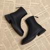 Новые осенне-зимние женские ботильоны на толстой подошве, модная обувь из мягкой кожи на толстом каблуке, женские короткие ботинки