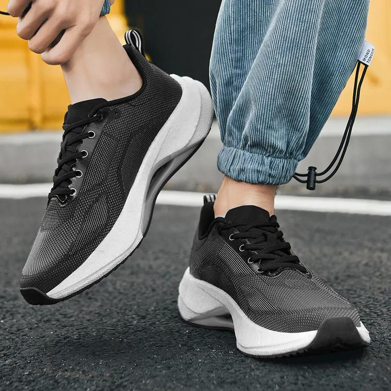 Fashion Men's Carbon Plate Sneakers Summer Lightweight Breathable Outdoor Running Shoes Anti-Slip Shock Absorbing Men's Training Shoes