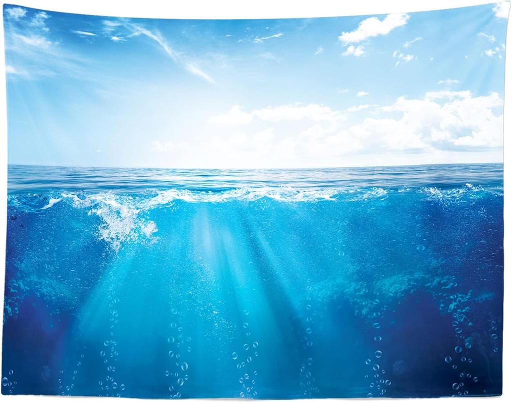 Loccor Ocean Wave Tapestry Powerful Pacific Sea Storm Huge Wave Tapestry Surfing Summer Wall Hanging Sport Wall Art for Bedroom