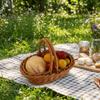 Simple Imitation Rattan Storage Basket Household Portable Fruit Storage Baskets Decorative Save Space Handheld Gift Box