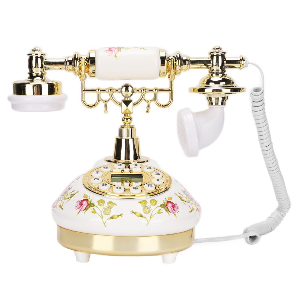 Европейский ретро стационарный телефон с керамической печатью, креативный цифровой старомодный телефон с электронным