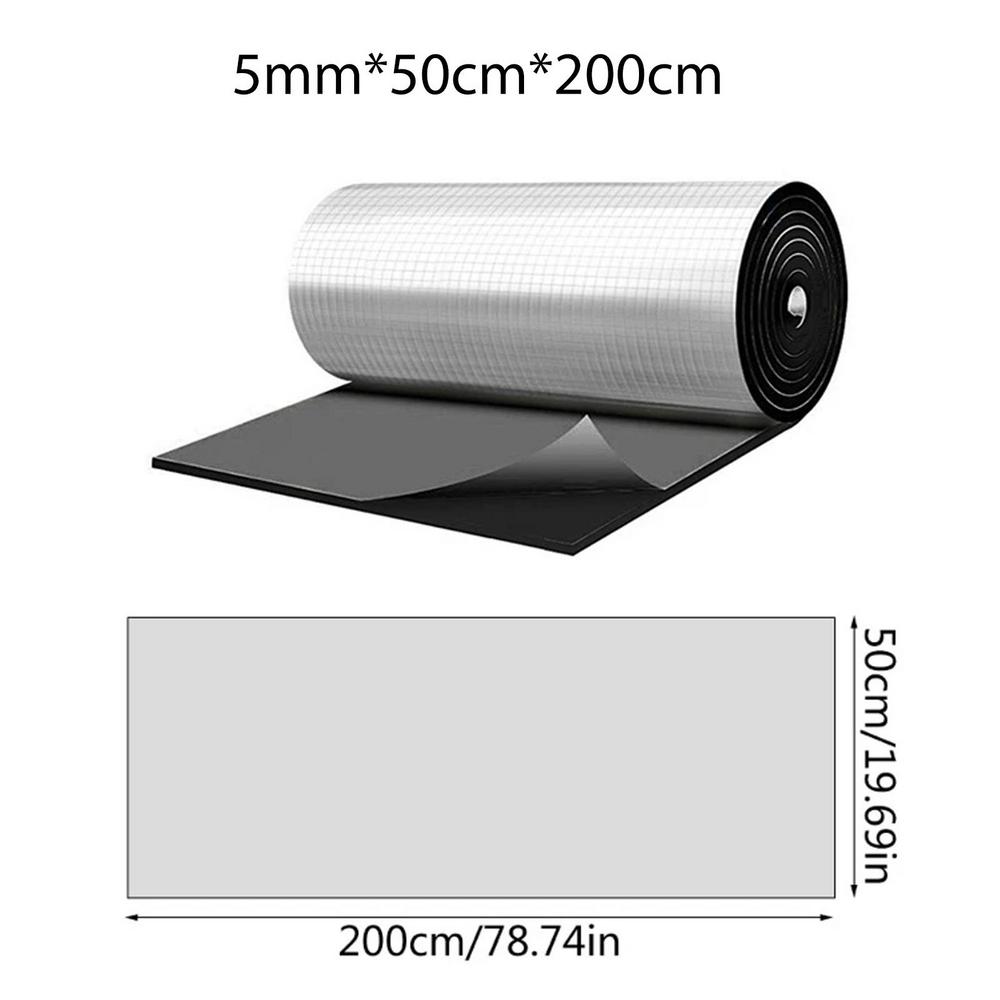 Car Acoustic Insulation Pad Auto Hood Engine Heat Insulation Sheet 50x200cm Aluminum Thermal Insulation Auto Accessories