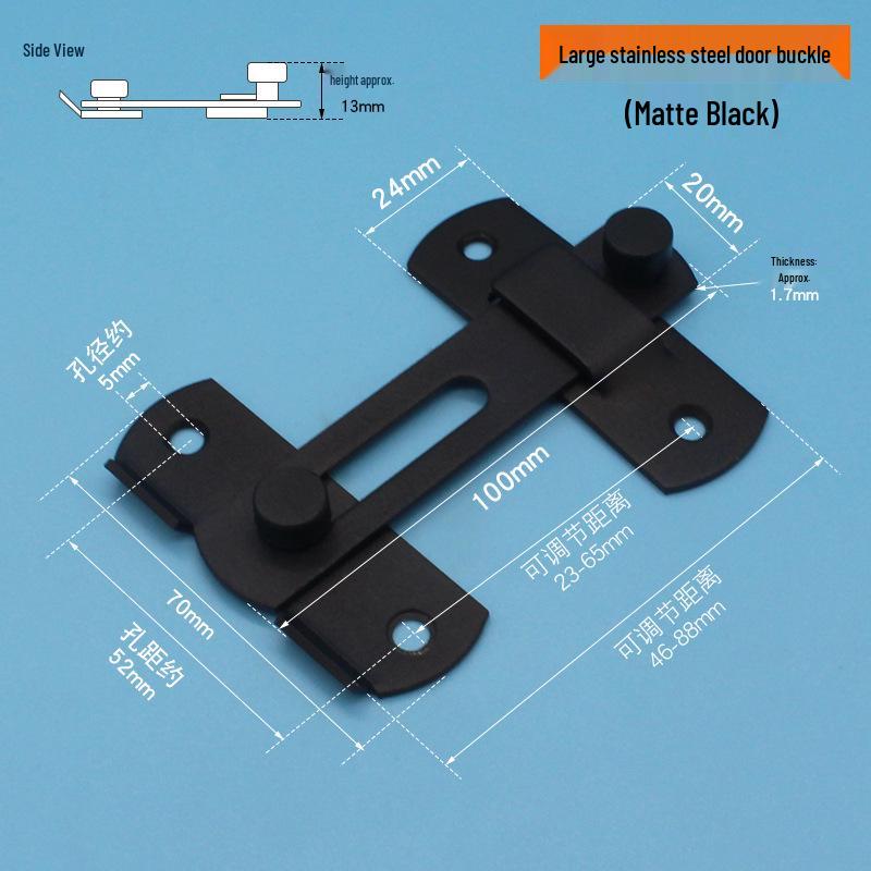 Нержавеющая сталь 90° Задвижка-шпингалет для раздвижных дверей для ванной комнаты и окон