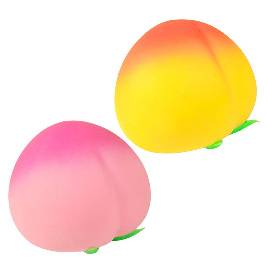 Fidget Toy Cartoon Peach PU Squishy Slow-Rising Stress Relief Kawaii Kids Squishies Toys Fruit Squeeze Balls Gift for Kids