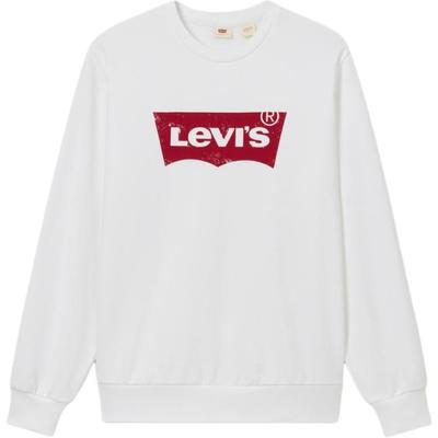 Levis Минималистичный Удобный Универсальный С принтом логотипа Повседневный Свитшот с длинным рукавом Мужской свитшот Белый 003YS-0002