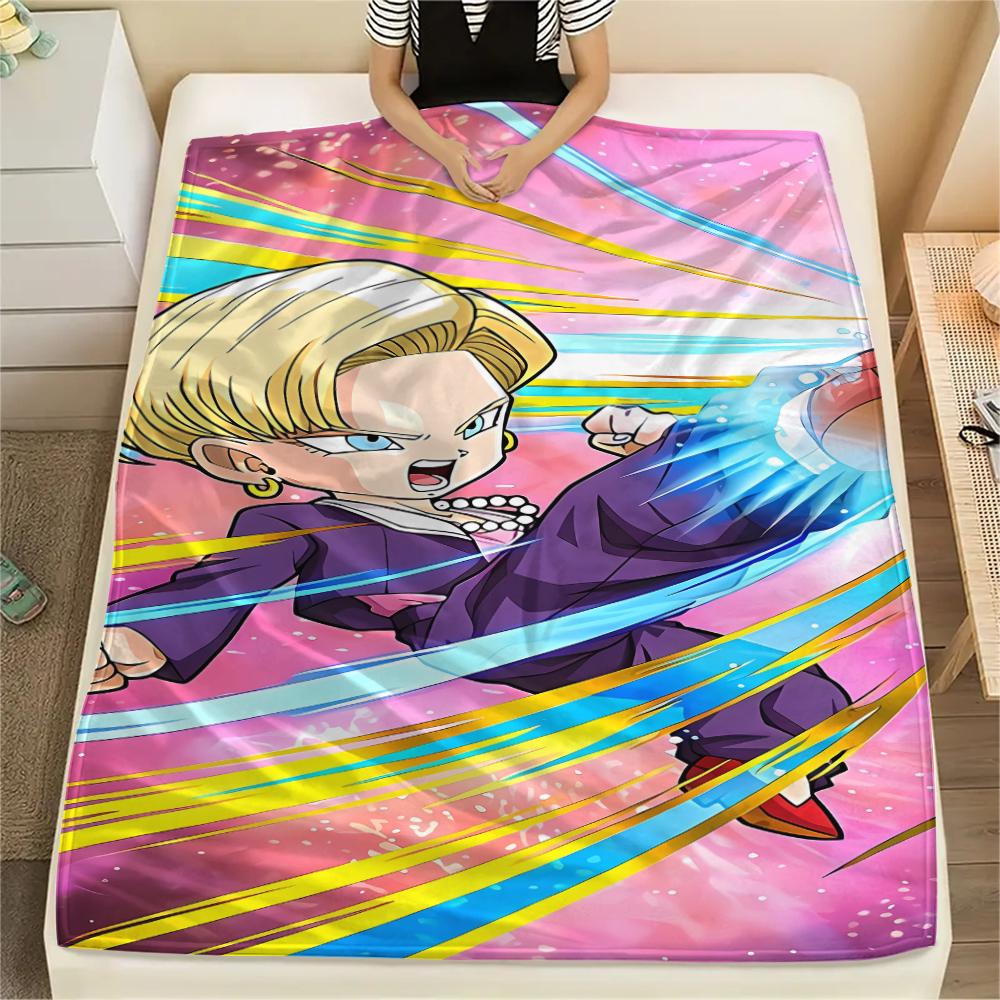 Фланелевое одеяло с принтом персонажей Dragon Ball, Высококачественное, Удобное для всех сезонов, Декор для дома, Тепло и уют, Идеально для рождественских подарков