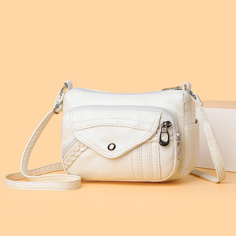 Женская сумка через плечо из искусственной кожи с несколькими отделениями, большая вместимость, сумка для мамы, винтажная сумка через плечо