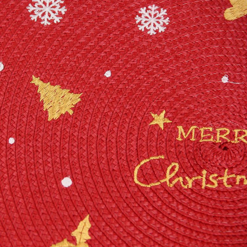 Рождественский Декор, Европейский Минимализм, Плетеный Декоративный Коврик, Круглый Изоляционный Коврик, Подставка для Стола, Коврик для Гостиной Дома, Отеля, Столовой, Коврик для Западной Кухни