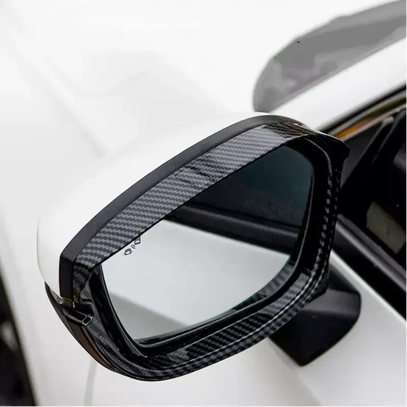 For Honda Civic 11th Gen Carbon Black Car Sticker Rearview Side Mirror Rain Eyebrow Shield Cover Frame Protector ABS